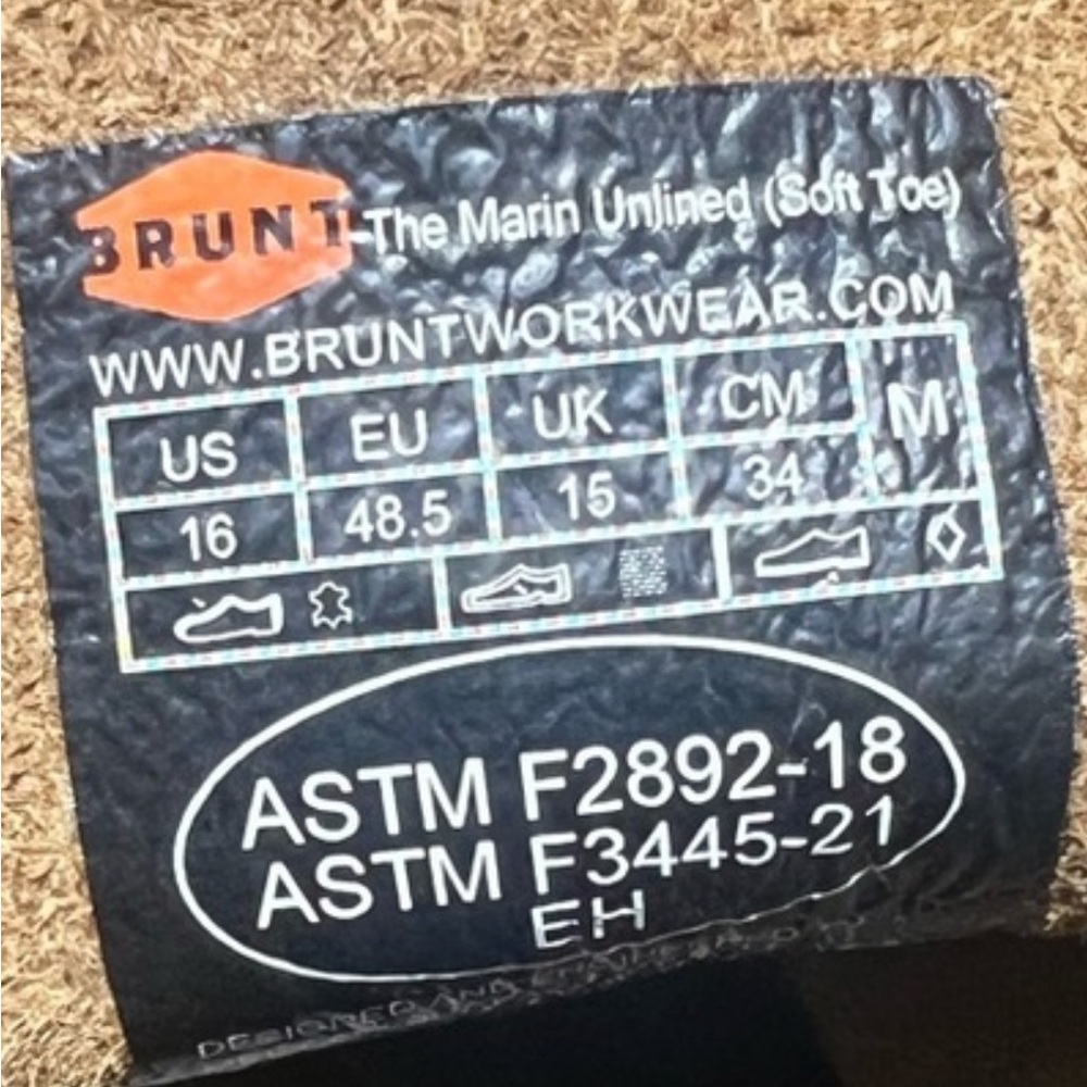 Brunt men’s soft toe work boot. Like new without box. Size 16 - Picture 6 of 9